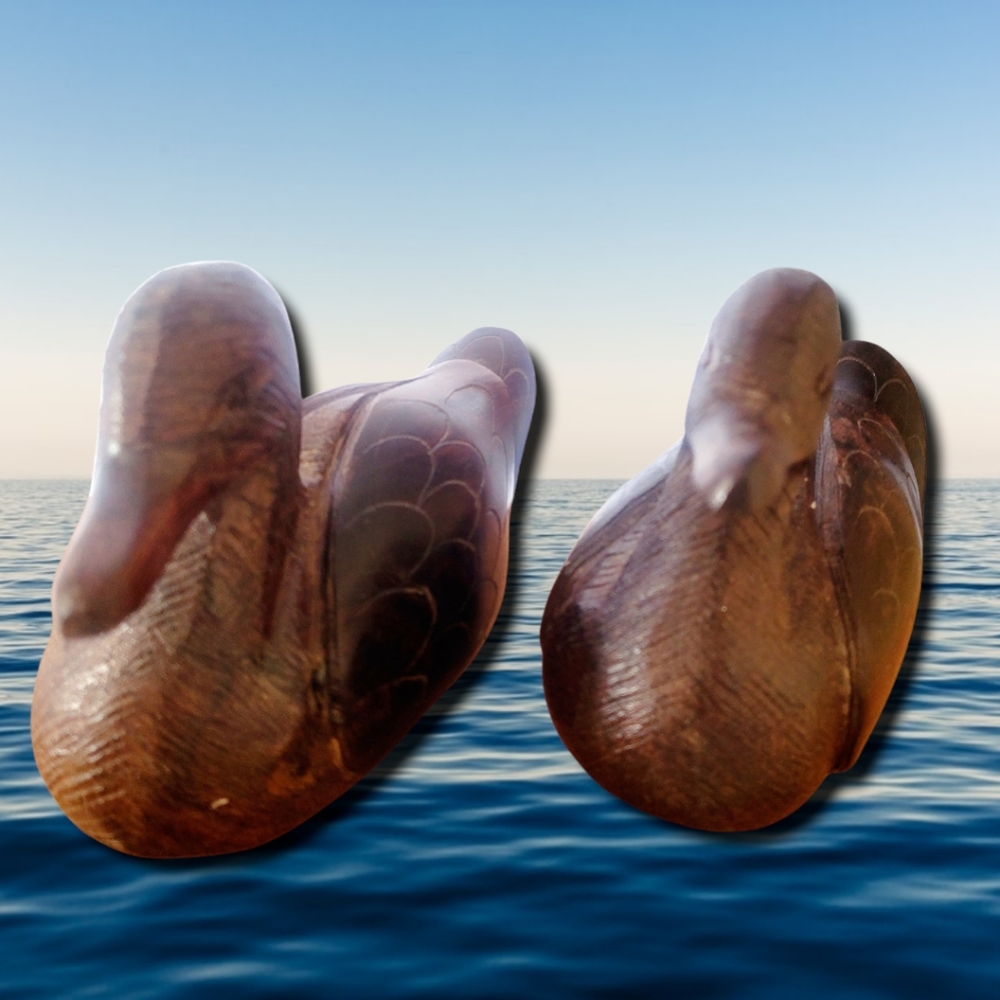 SOLD😁Mallard Ducks Vintage Pair Carved  Ironwood - Picture 6 of 12